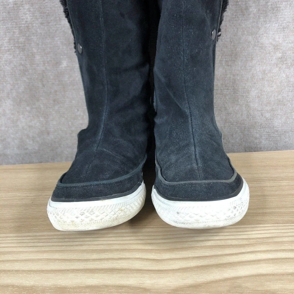 Converse Boots Junior 5 Chuck Taylor Beverly Black‎ Suede Leather Faux Fur Lined